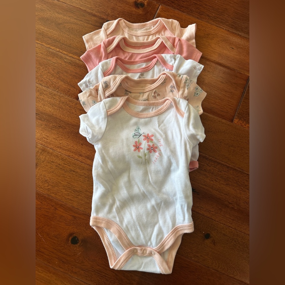 Le Top Pink and White Onesie Collection - Bundle of 5